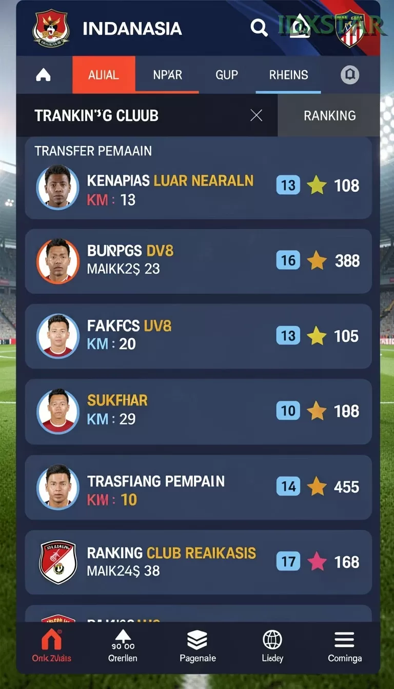 Cuplikan layar menu unduhan idxstar untuk perangkat Android